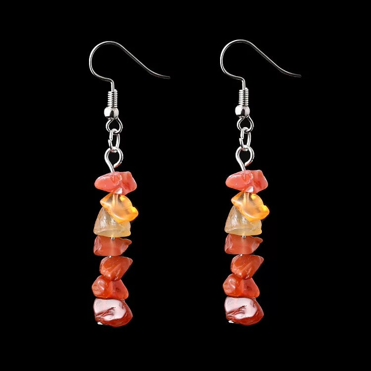 Gemstone Chip Dangle Earrings