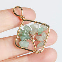 Gemstone Chip Wrapped Pendant